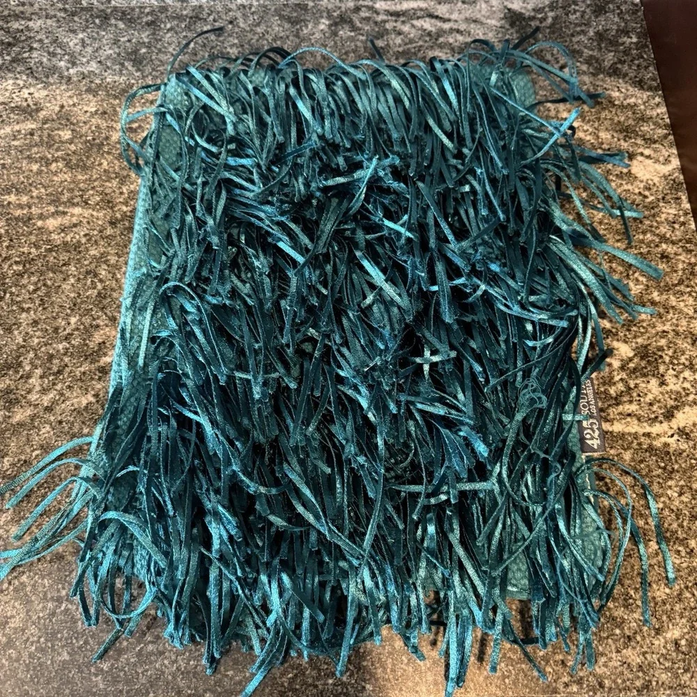 425 South Los Angeles Rectangular Fiesta Fringe Pillow Cover 16x12 Teal Lumbar